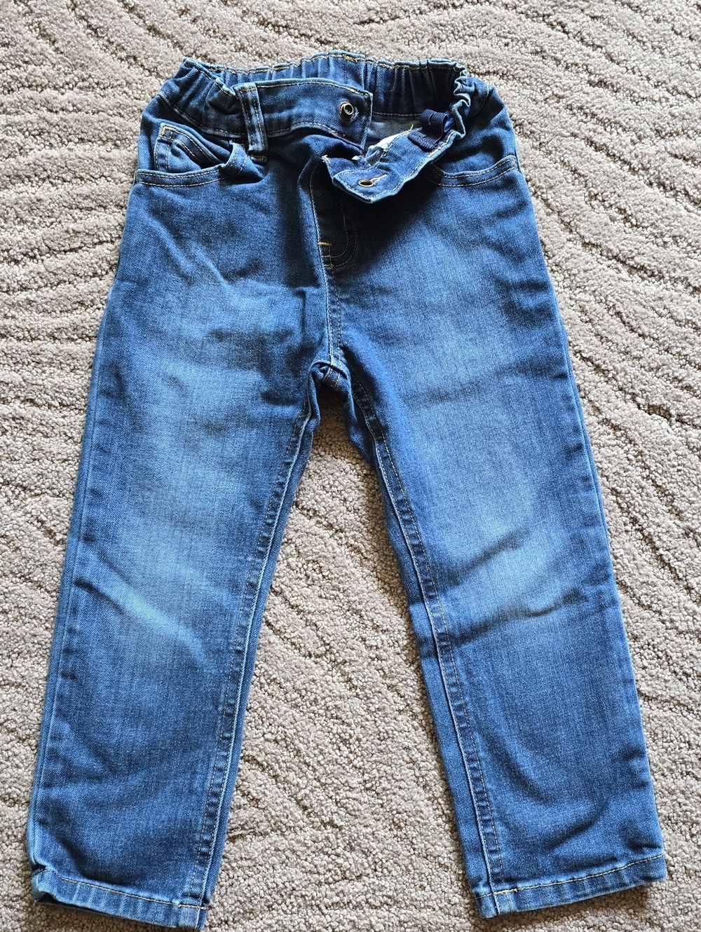 Dark Blue Kids Denim Jeans with Elastic Waist
